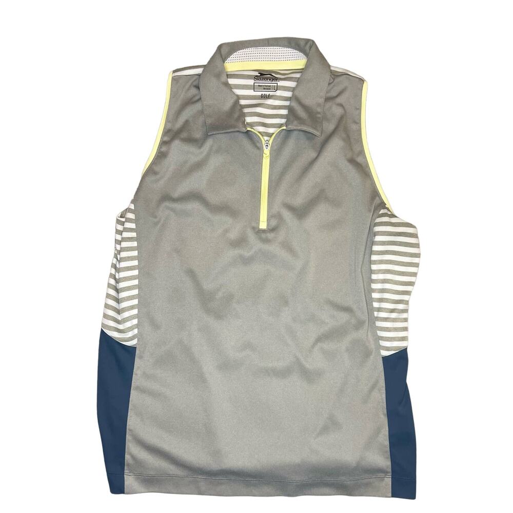 Slazenger top EUC size L gold tennis half zip